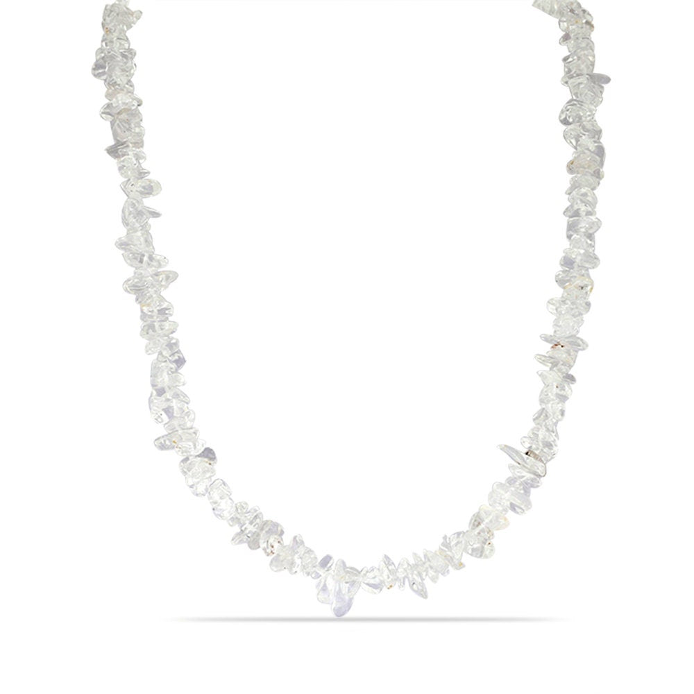 45,5 Carat Bergkristall Collier Kette Splitterkette 925 Sterling Silber Top