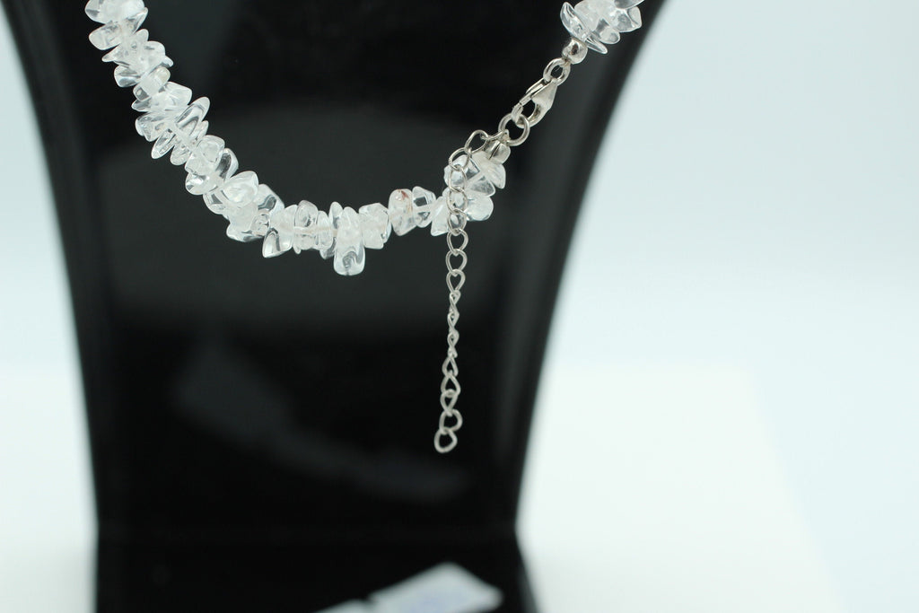45,5 Carat Bergkristall Collier Kette Splitterkette 925 Sterling Silber Top