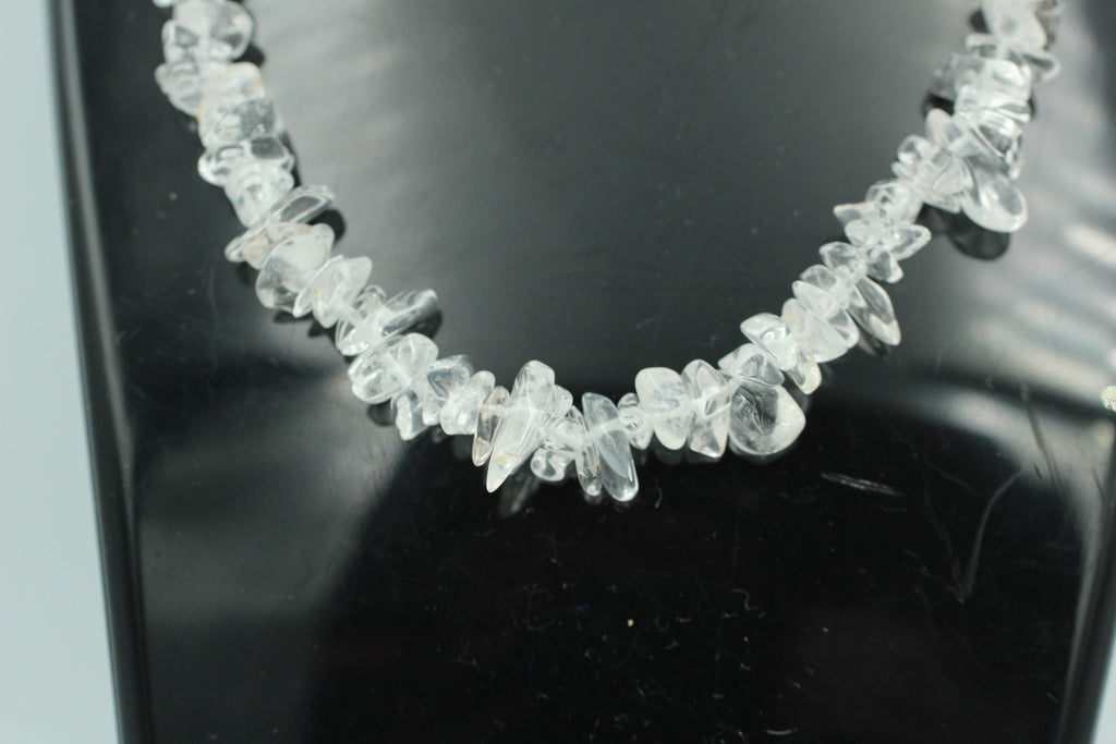 45,5 Carat Bergkristall Collier Kette Splitterkette 925 Sterling Silber Top