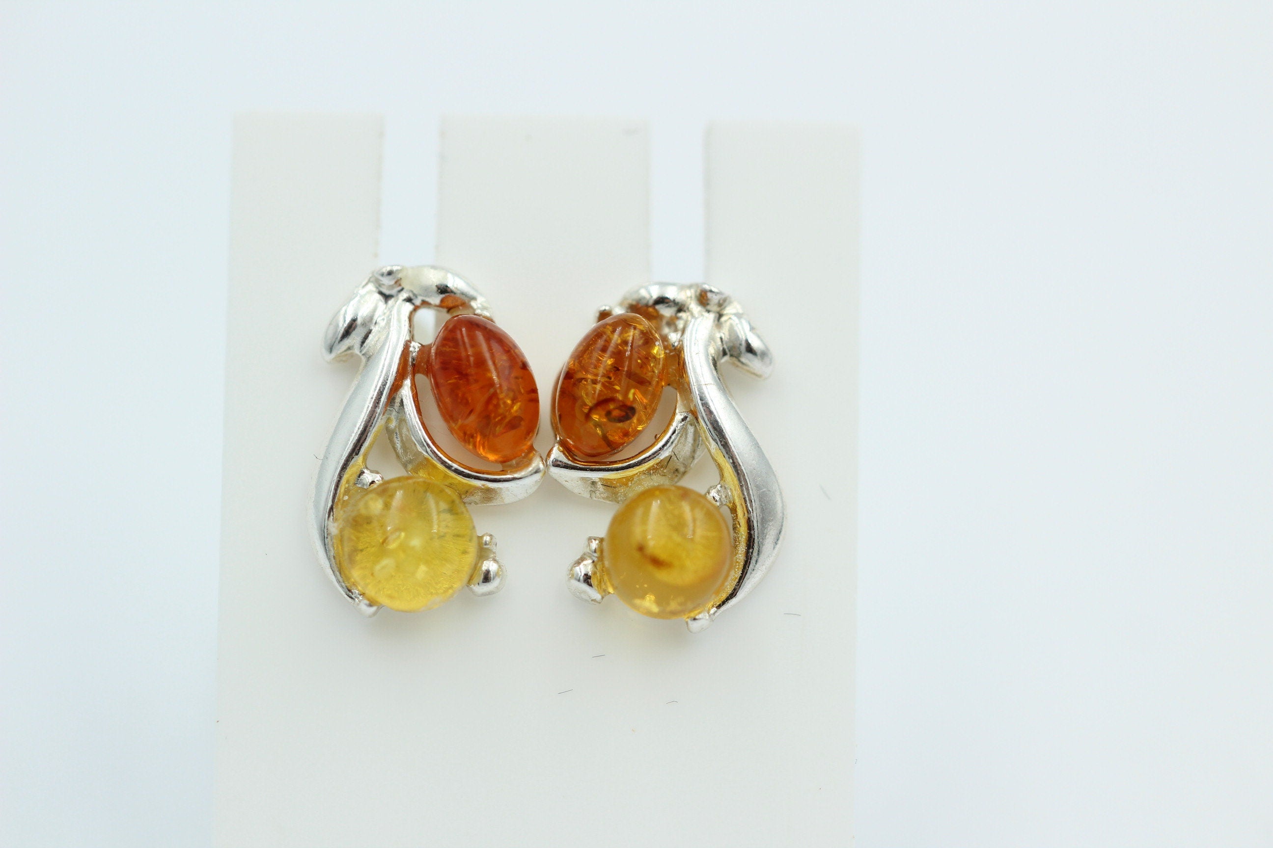 Edle Bernstein Ohrstecker 925 Silber Bernstein aus Litauen Ohrring Ohrschmuck