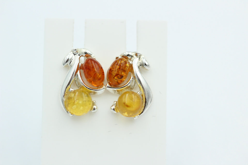 Edle Bernstein Ohrstecker 925 Silber Bernstein aus Litauen Ohrring Ohrschmuck