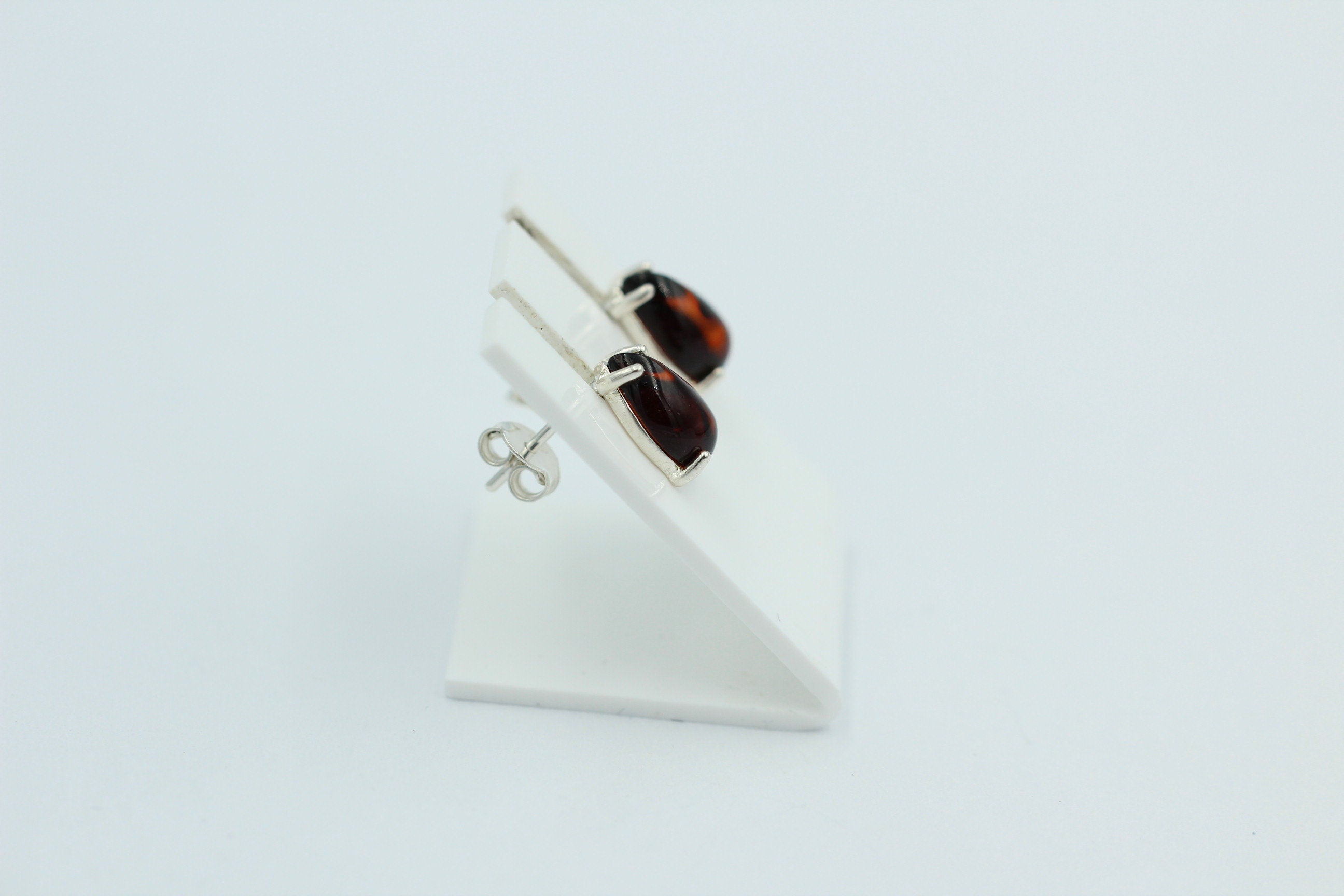 Edler Bernstein Ohrstecker Unisex 925 Silber Ohrschmuck Bernsten aus Litauen