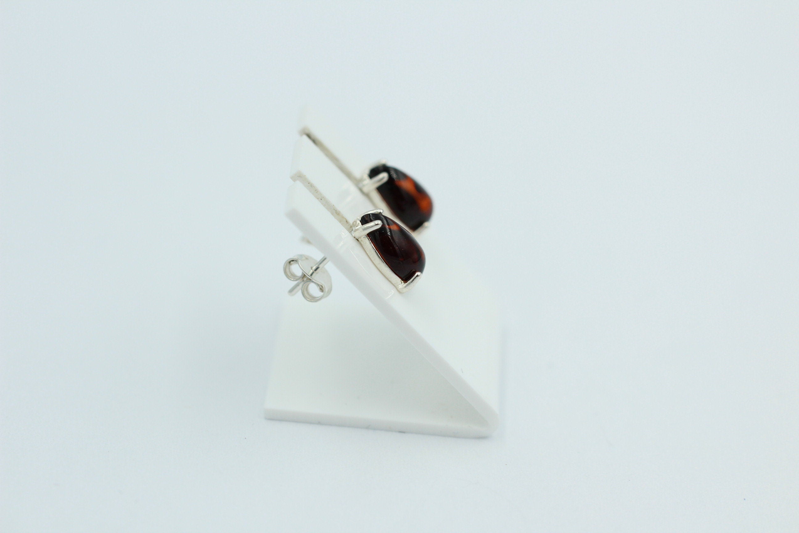 Edler Bernstein Ohrstecker Unisex 925 Silber Ohrschmuck Bernsten aus Litauen
