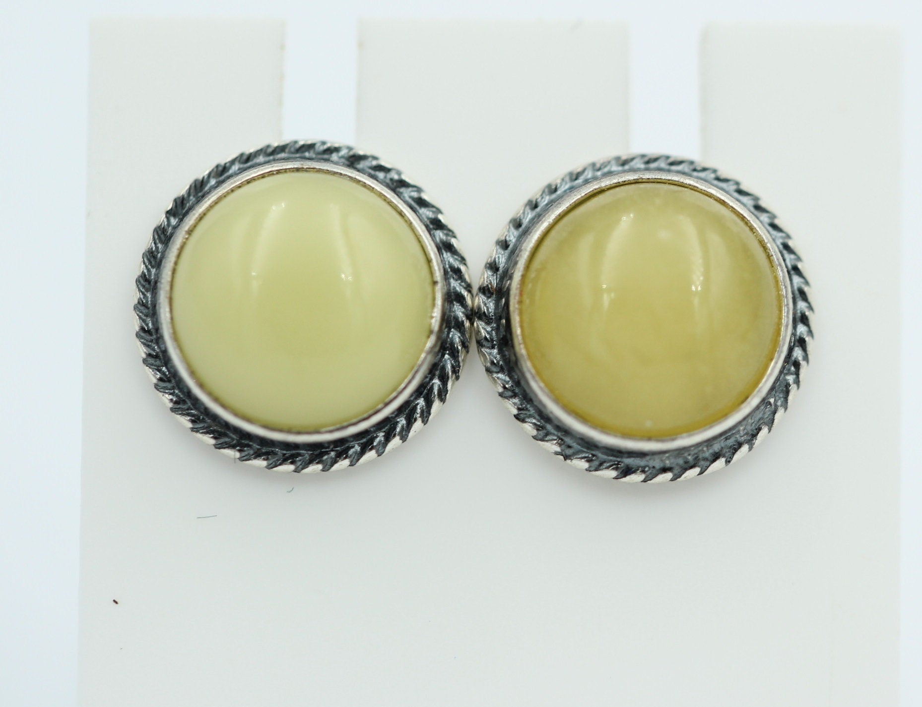 Edle chremfarbene Bernstein Ohrstecker 925 Silber Ohrschmuck Bernstein Letland