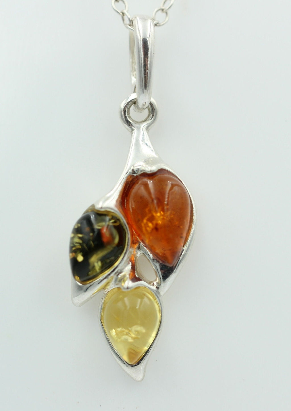 Edler Anhänger Bernstein 925 Silber Collier Kette Bernstein aus Letland
