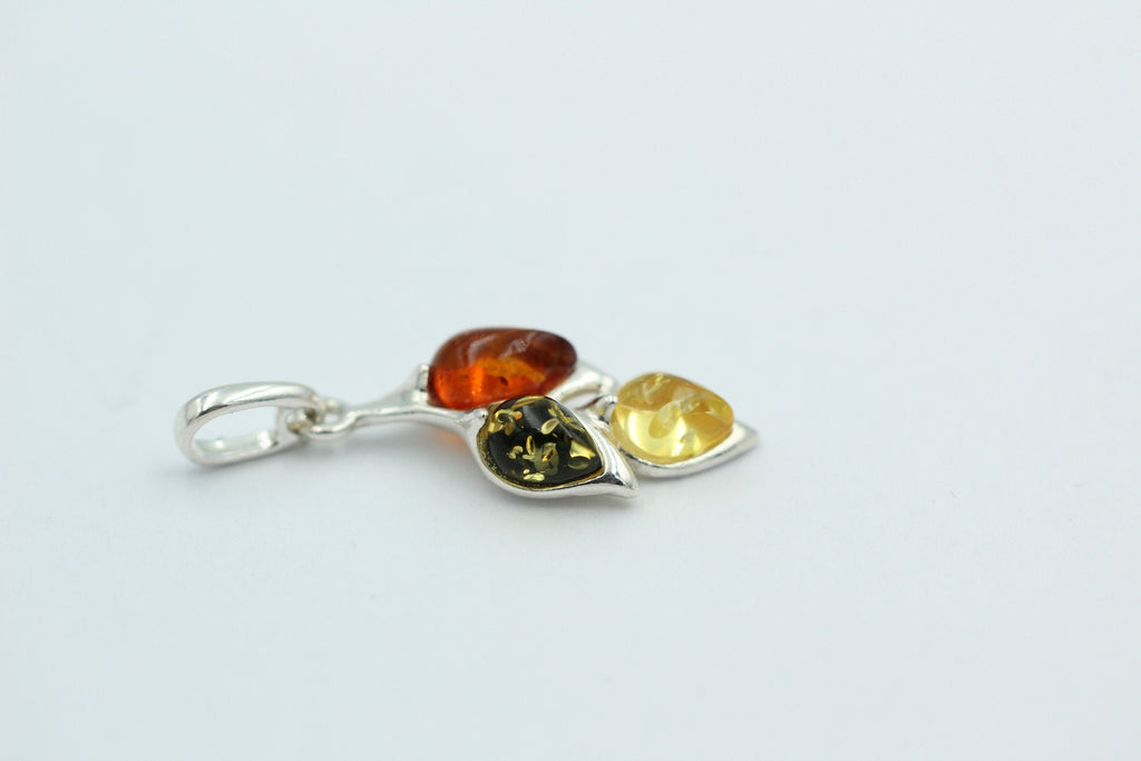 Edler Anhänger Bernstein 925 Silber Collier Kette Bernstein aus Letland