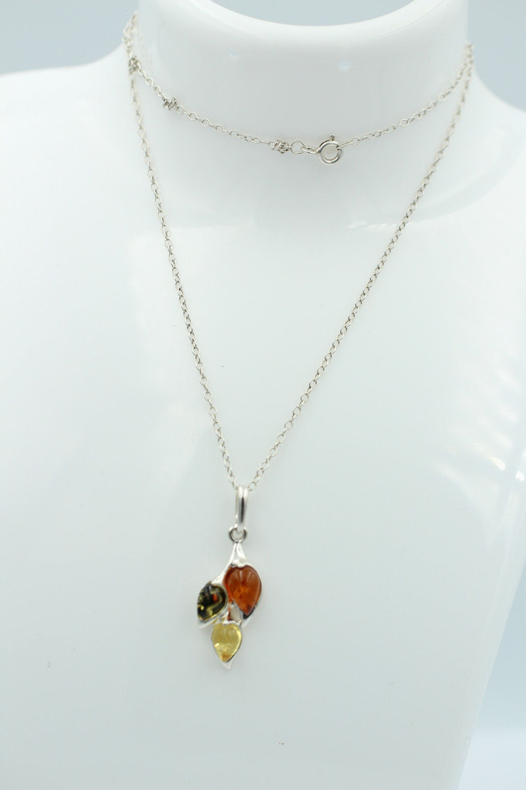Edler Anhänger Bernstein 925 Silber Collier Kette Bernstein aus Letland