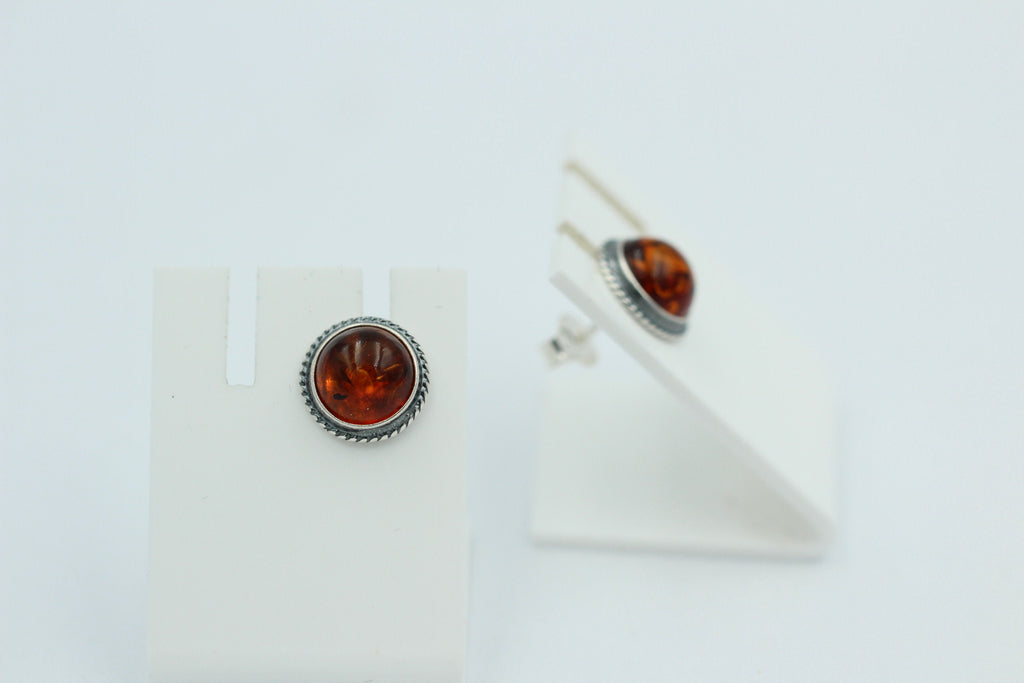 Edle braune Bernstein Ohrstecker 925 Silber Ohrschmuck Bernstein Letland