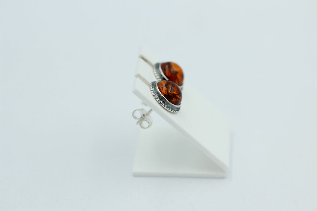Edle braune Bernstein Ohrstecker 925 Silber Ohrschmuck Bernstein Letland