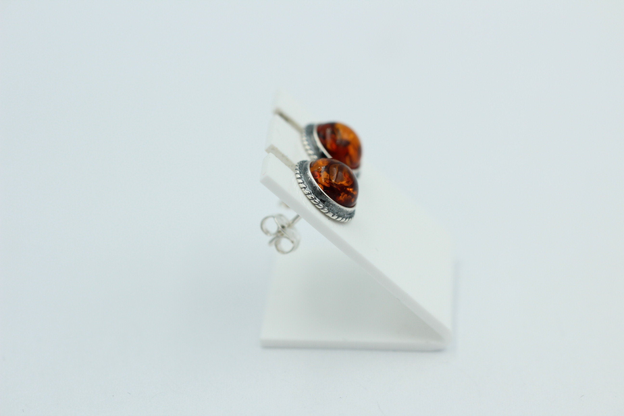 Edle braune Bernstein Ohrstecker 925 Silber Ohrschmuck Bernstein Letland