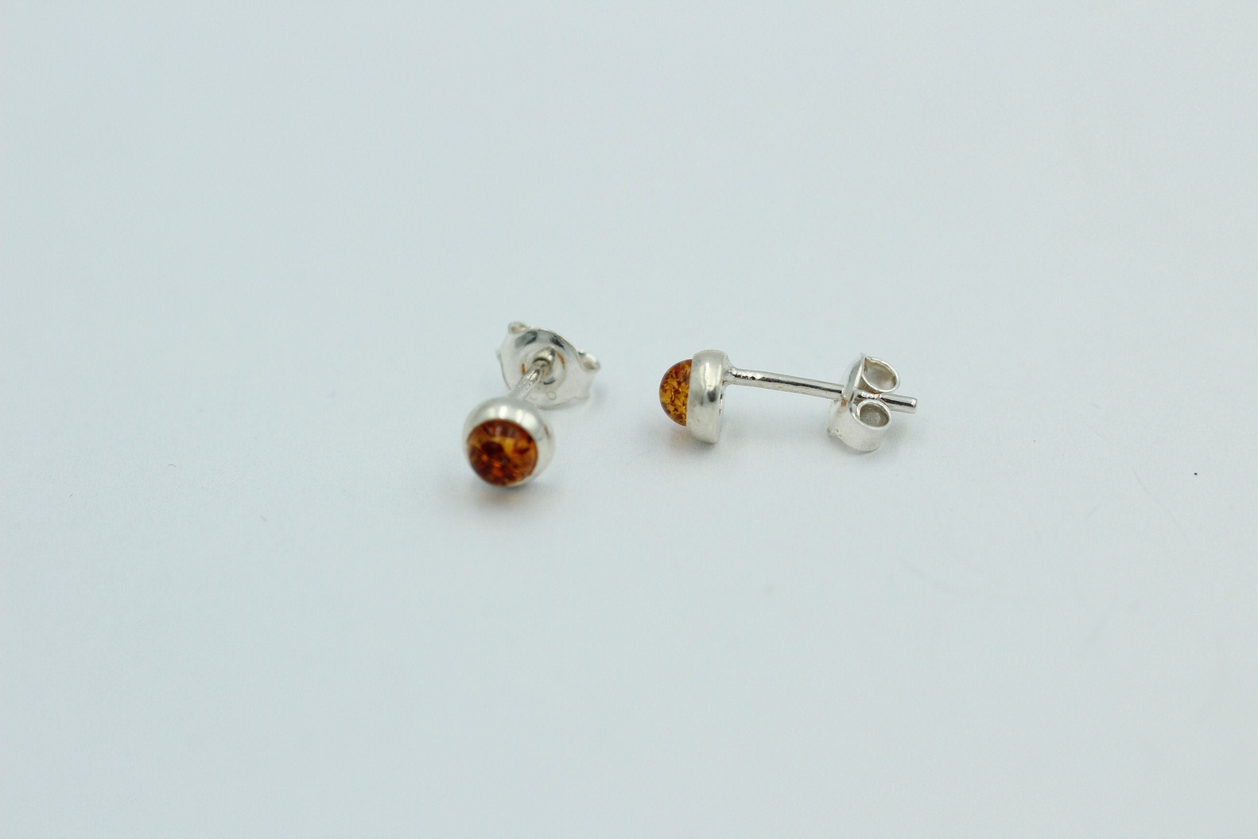 bruaner Bernsteinohrstecker 925 Silber Bernstein Ohrschmuck top Unisex