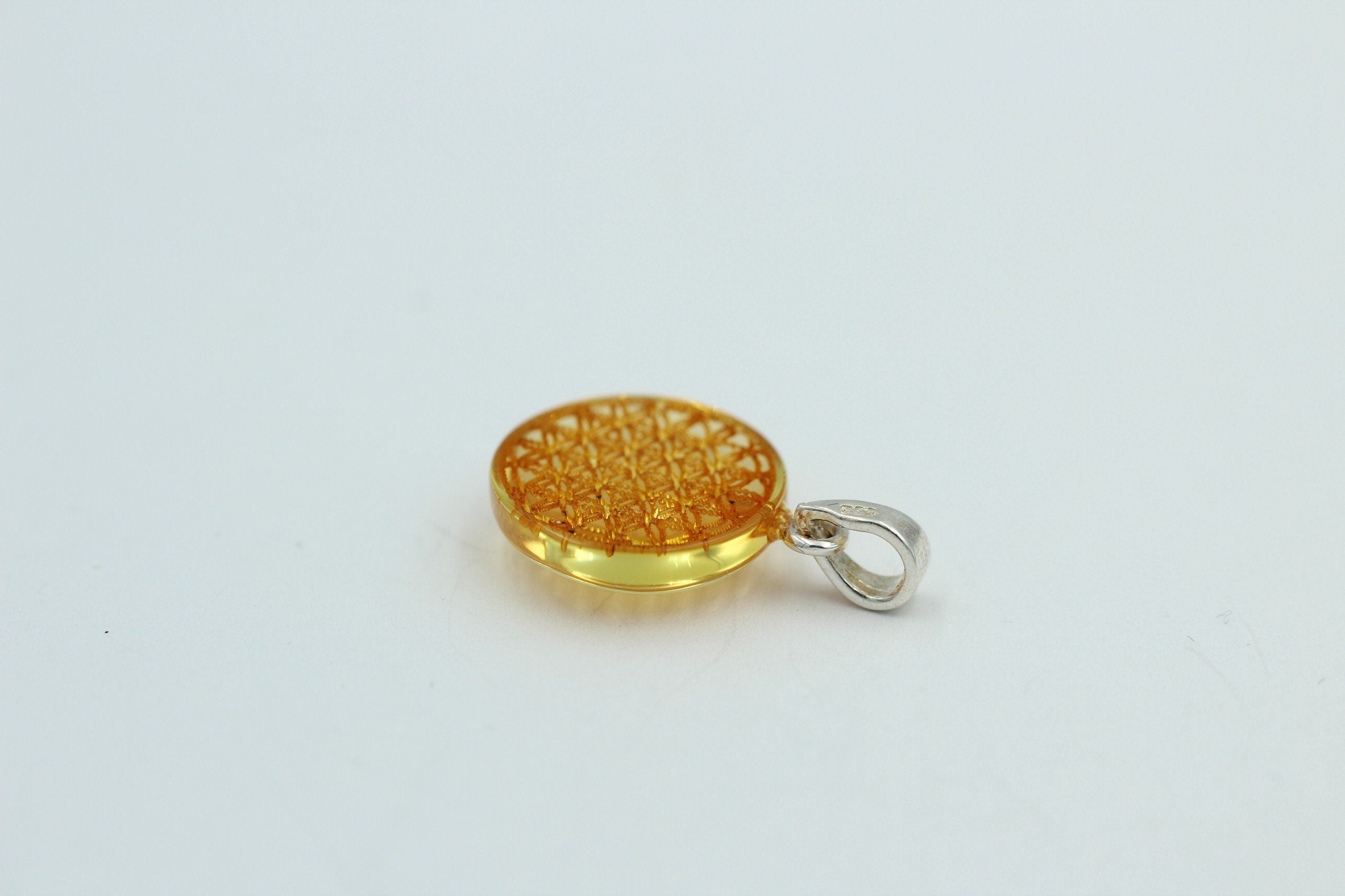 Bernstein Anhänger  925 Silber Collier Kette Bernsteinanhänger