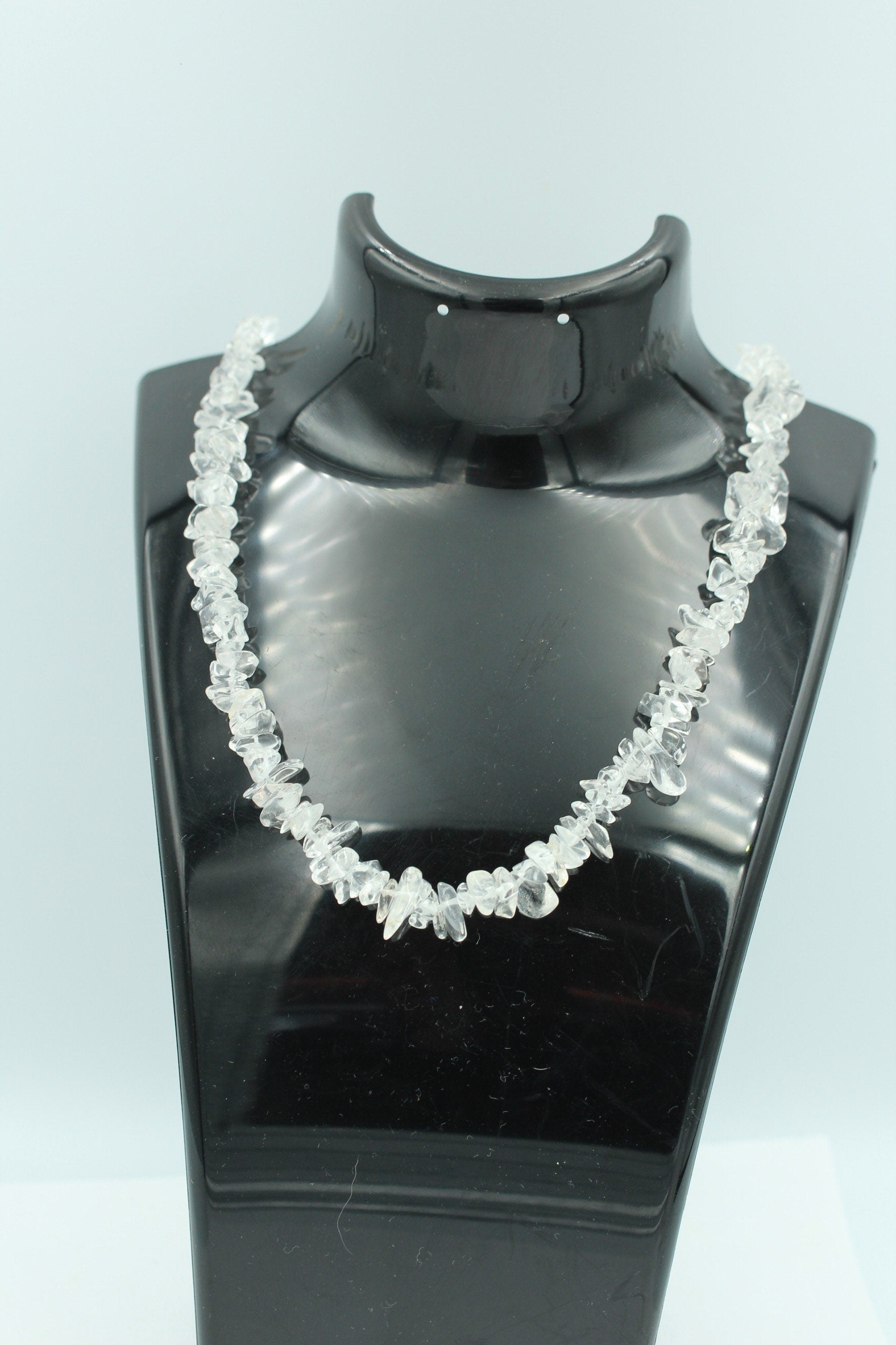 45,5 Carat Bergkristall Collier Kette Splitterkette 925 Sterling Silber Top