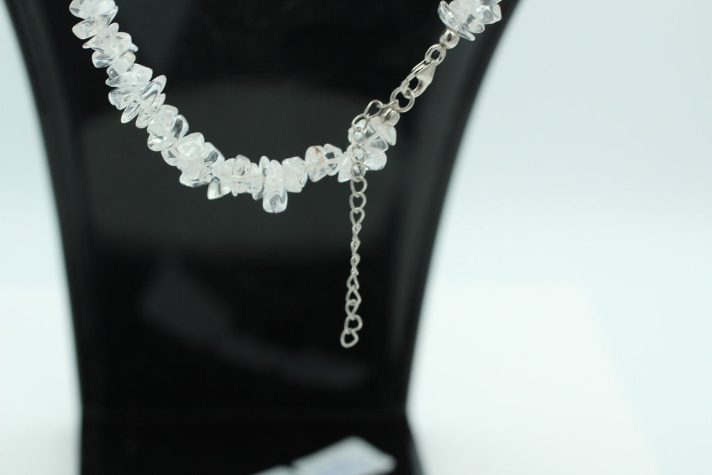 45,5 Carat Bergkristall Collier Kette Splitterkette 925 Sterling Silber Top