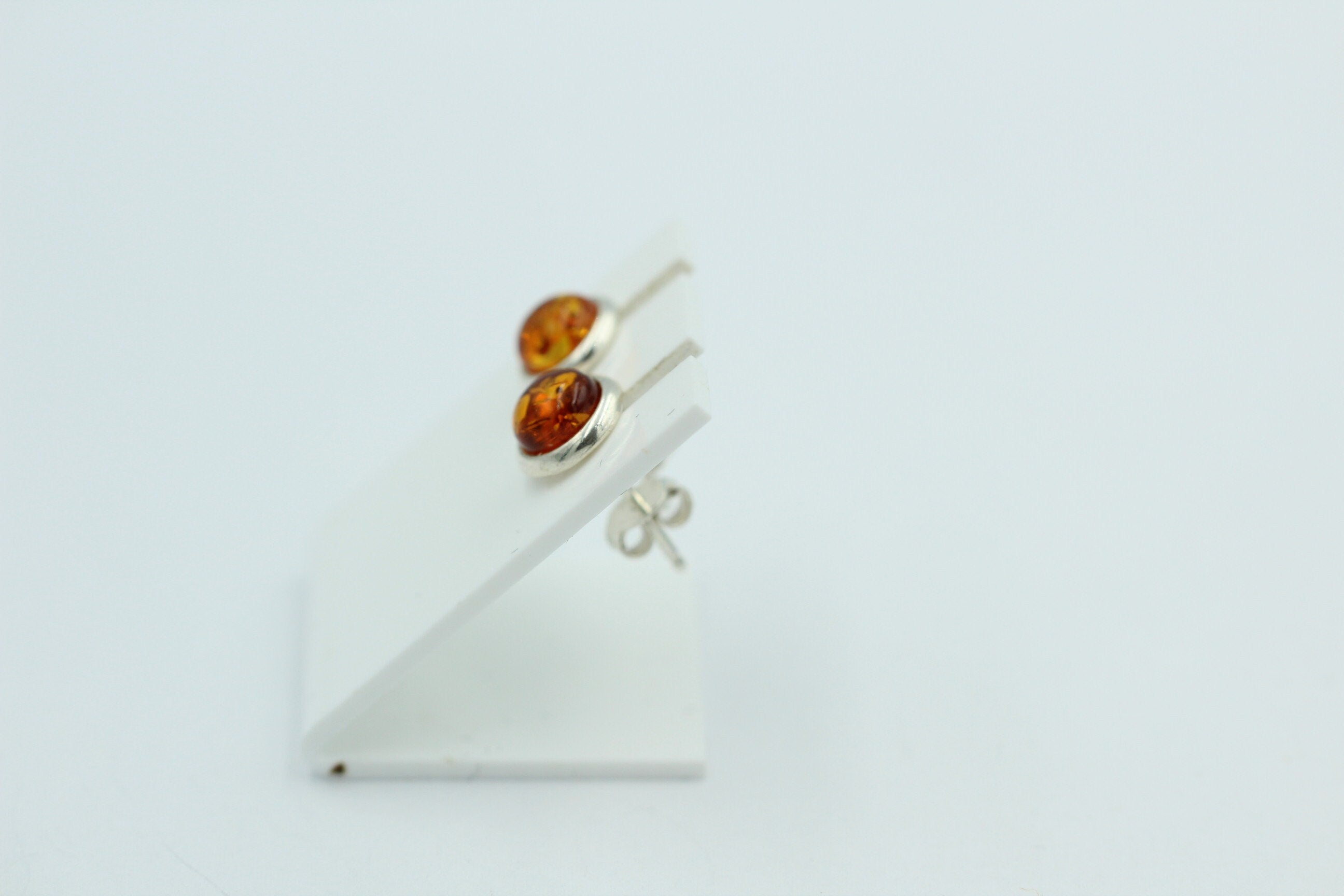 Edle goldbraune Bernstein Ohrstecker 925 Silber Ohrschmuck Bernstein aus Letland