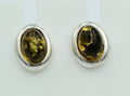 Edle grüner Bernstein Ohrstecker 925 Silber Ohrschmuck Bernstein aus Letland