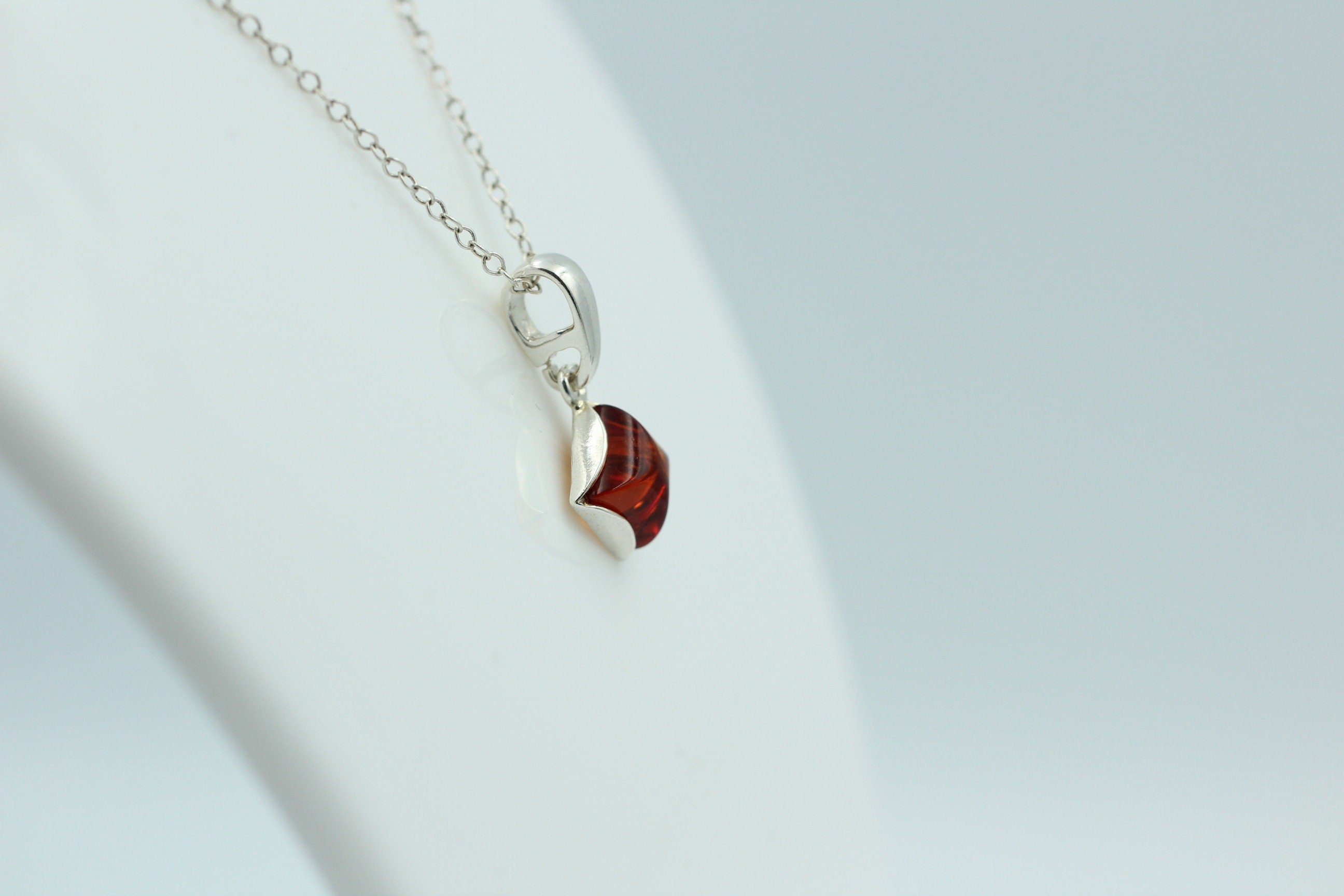 Anhänger Bernstein 925 Silber Collier Kette Bernsteinanhänger Top Edel