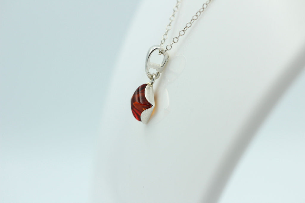 Anhänger Bernstein 925 Silber Collier Kette Bernsteinanhänger Top Edel