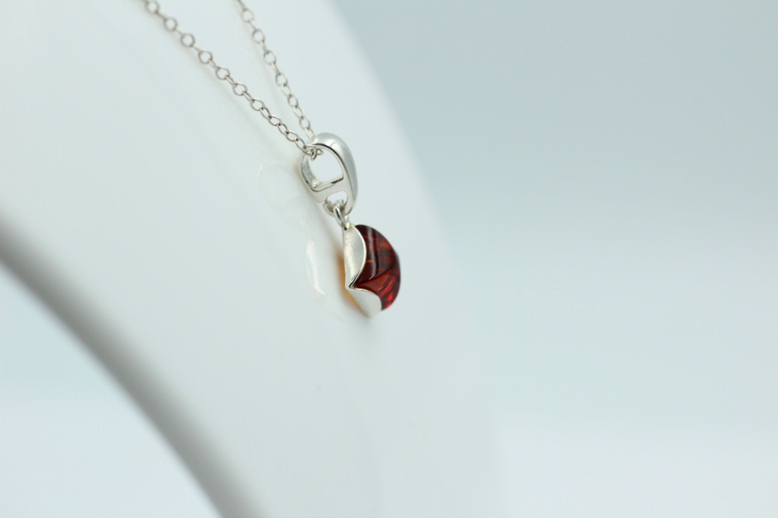 Anhänger Bernstein 925 Silber Collier Kette Bernsteinanhänger Top Edel