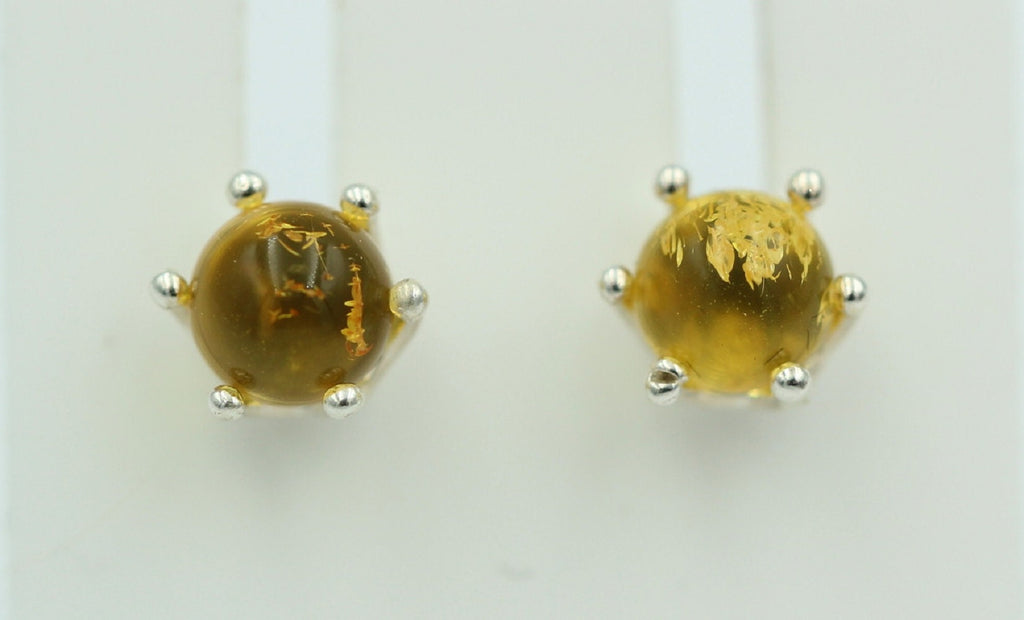 braungoldener Bernstein Ohrstecker 925 Silber Ohrschmuck Bernstein aus Letland