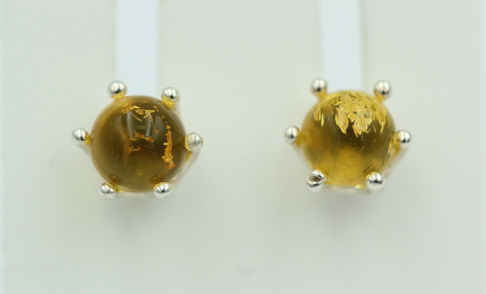 braungoldener Bernstein Ohrstecker 925 Silber Ohrschmuck Bernstein aus Letland