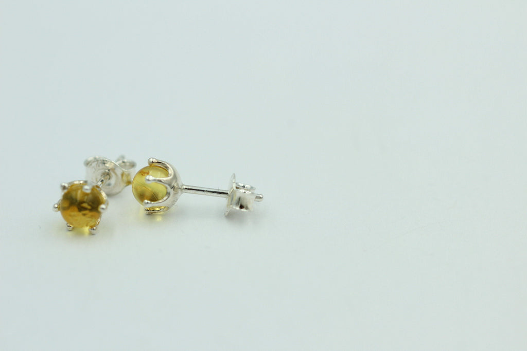 braungoldener Bernstein Ohrstecker 925 Silber Ohrschmuck Bernstein aus Letland