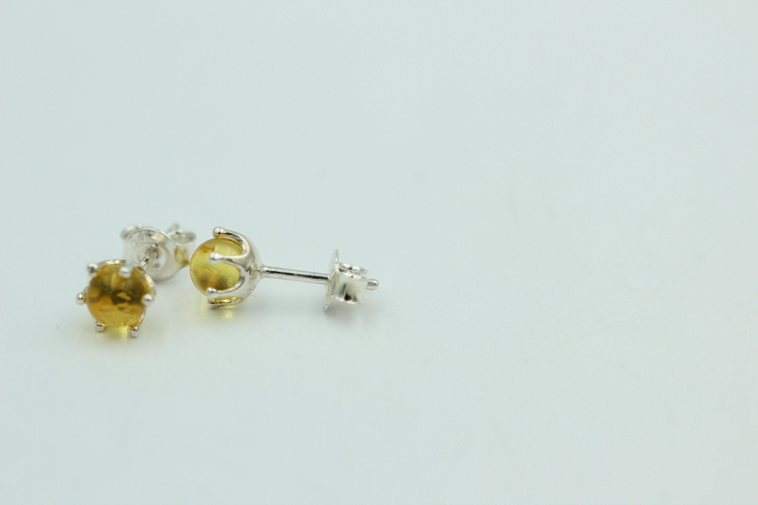 braungoldener Bernstein Ohrstecker 925 Silber Ohrschmuck Bernstein aus Letland