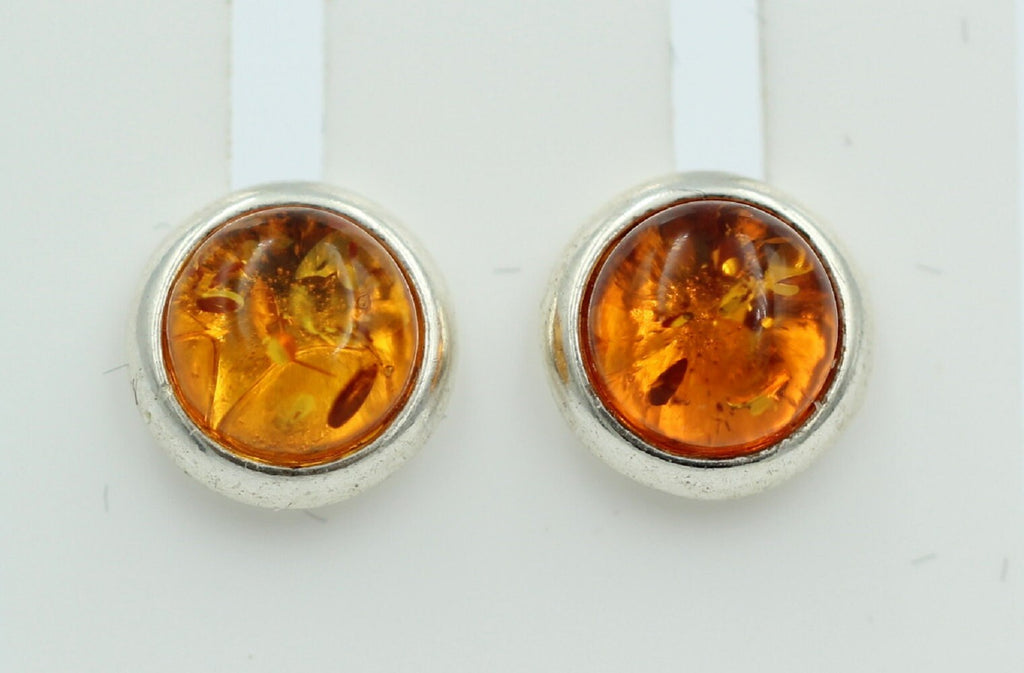 Edle goldbraune Bernstein Ohrstecker 925 Silber Ohrschmuck Bernstein aus Letland