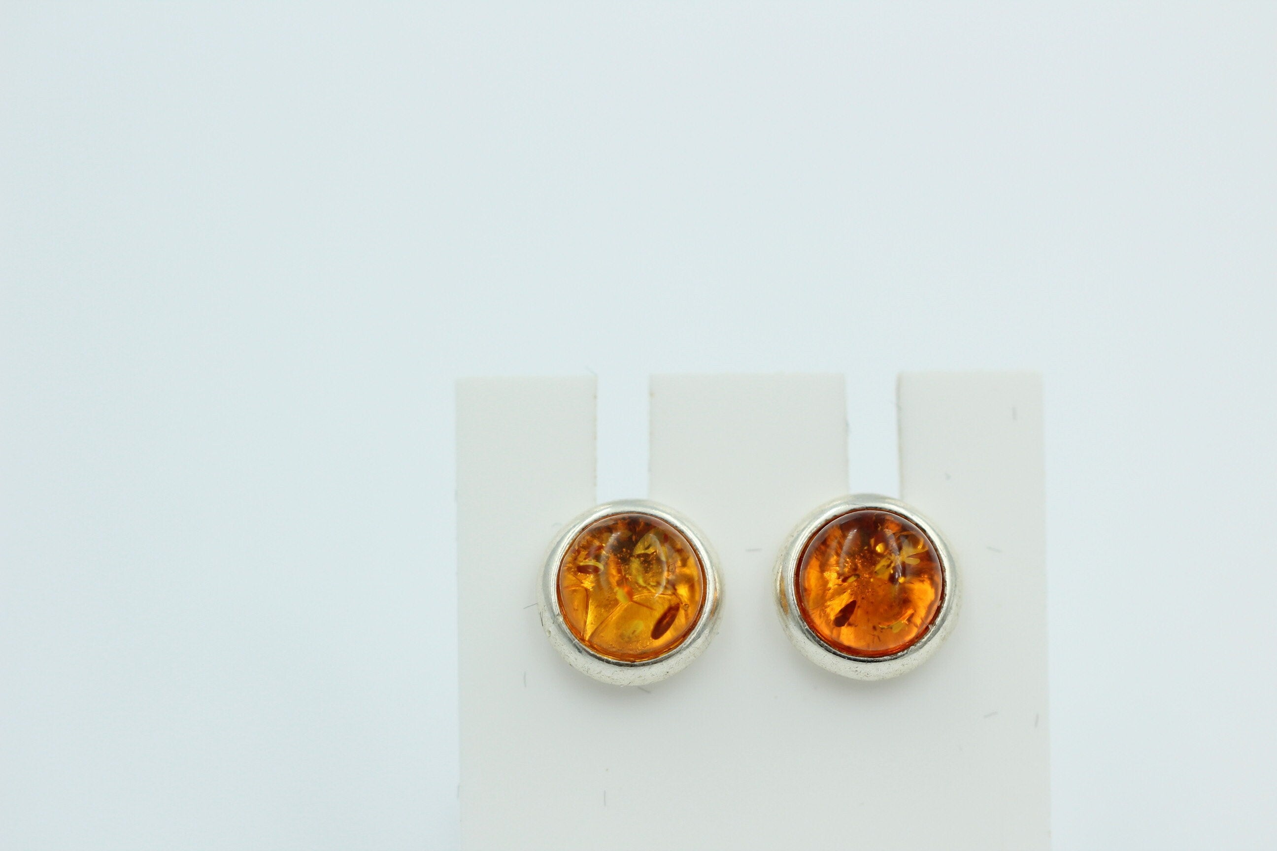 Edle goldbraune Bernstein Ohrstecker 925 Silber Ohrschmuck Bernstein aus Letland