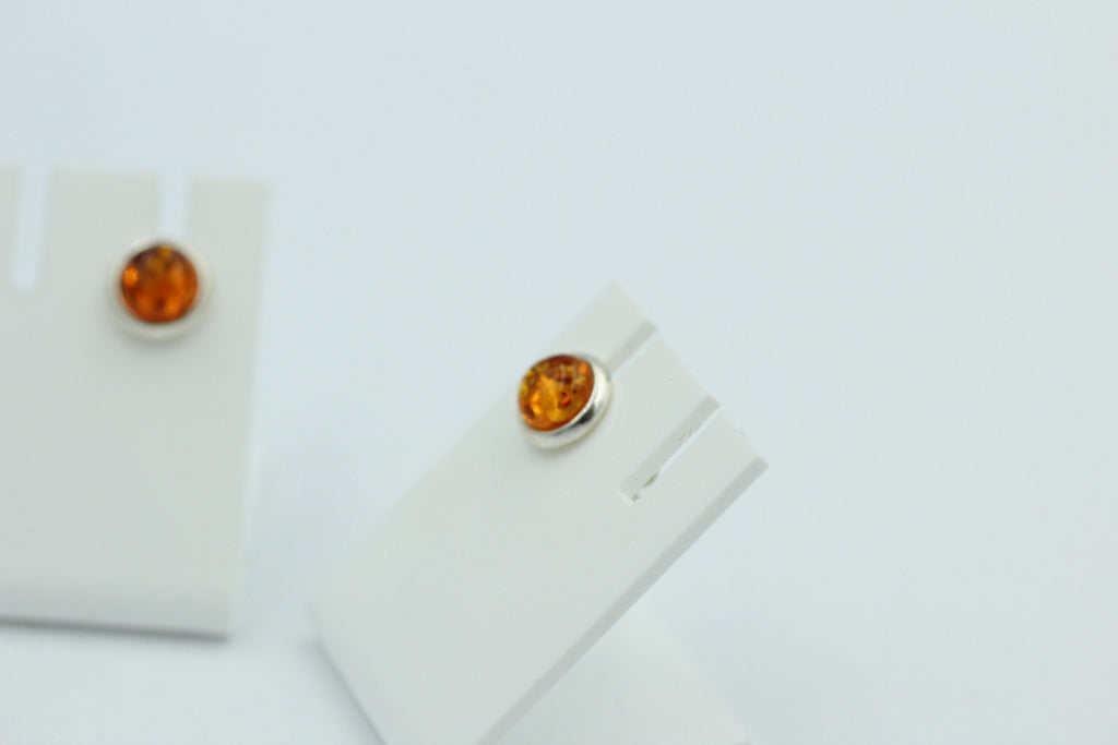 Edle goldbraune Bernstein Ohrstecker 925 Silber Ohrschmuck Bernstein aus Letland
