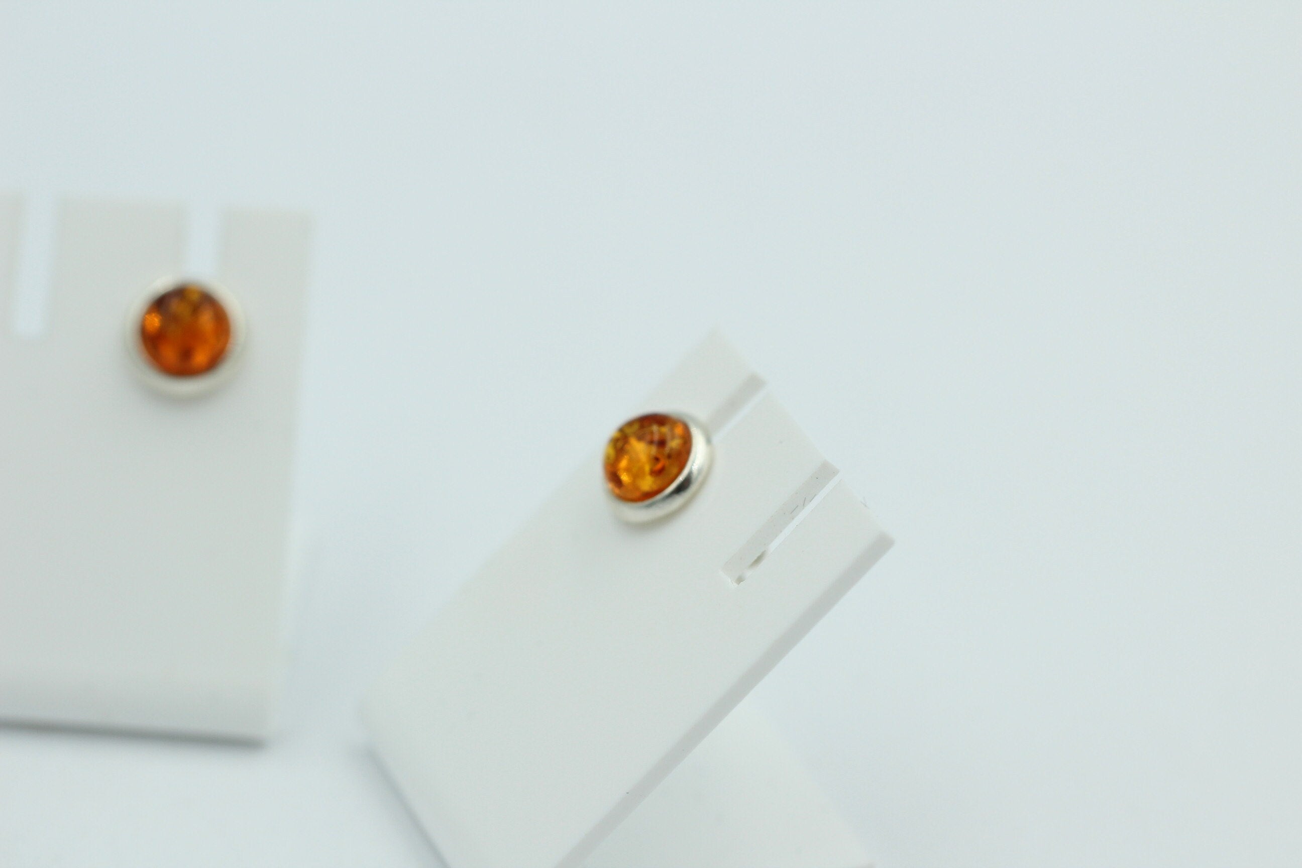 Edle goldbraune Bernstein Ohrstecker 925 Silber Ohrschmuck Bernstein aus Letland