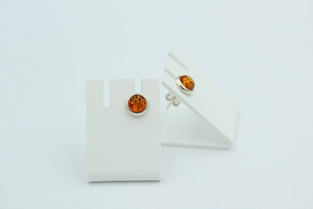 Edle goldbraune Bernstein Ohrstecker 925 Silber Ohrschmuck Bernstein aus Letland