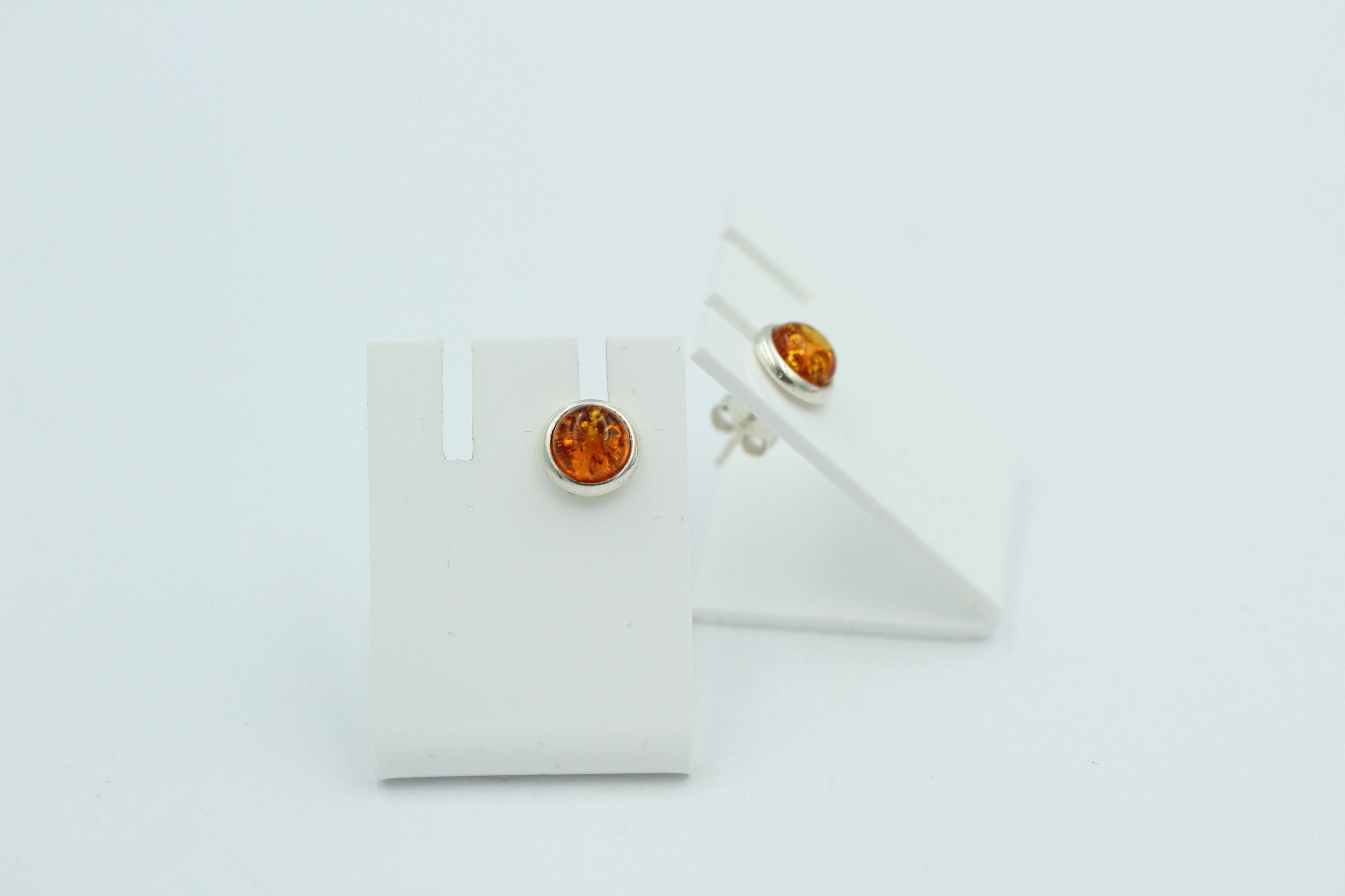 Edle goldbraune Bernstein Ohrstecker 925 Silber Ohrschmuck Bernstein aus Letland