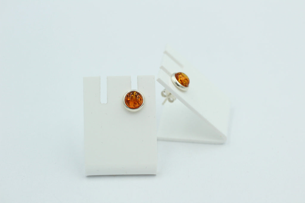 Edle goldbraune Bernstein Ohrstecker 925 Silber Ohrschmuck Bernstein aus Letland