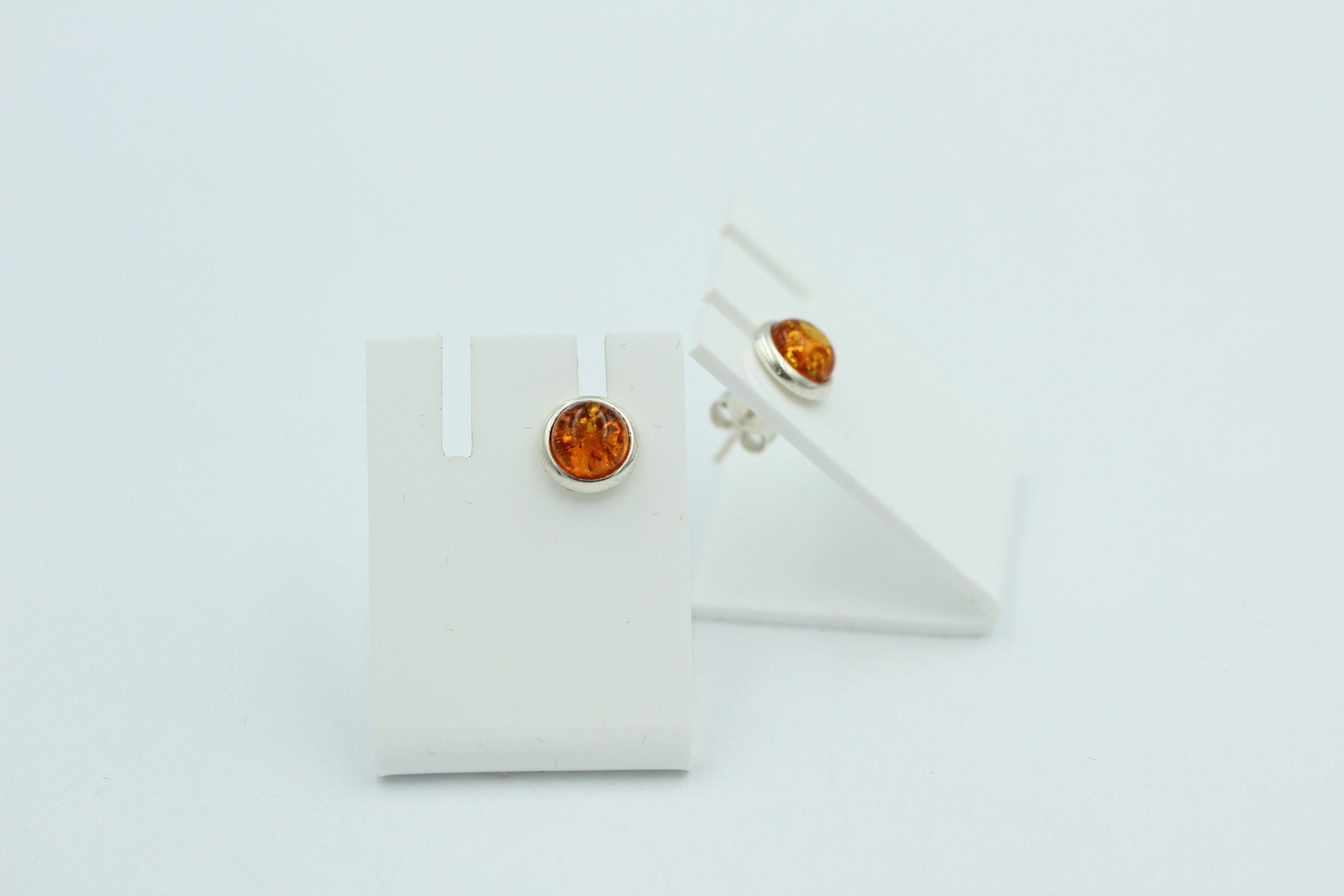 Edle goldbraune Bernstein Ohrstecker 925 Silber Ohrschmuck Bernstein aus Letland