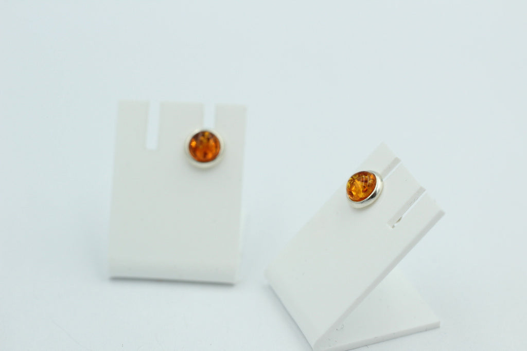 Edle goldbraune Bernstein Ohrstecker 925 Silber Ohrschmuck Bernstein aus Letland
