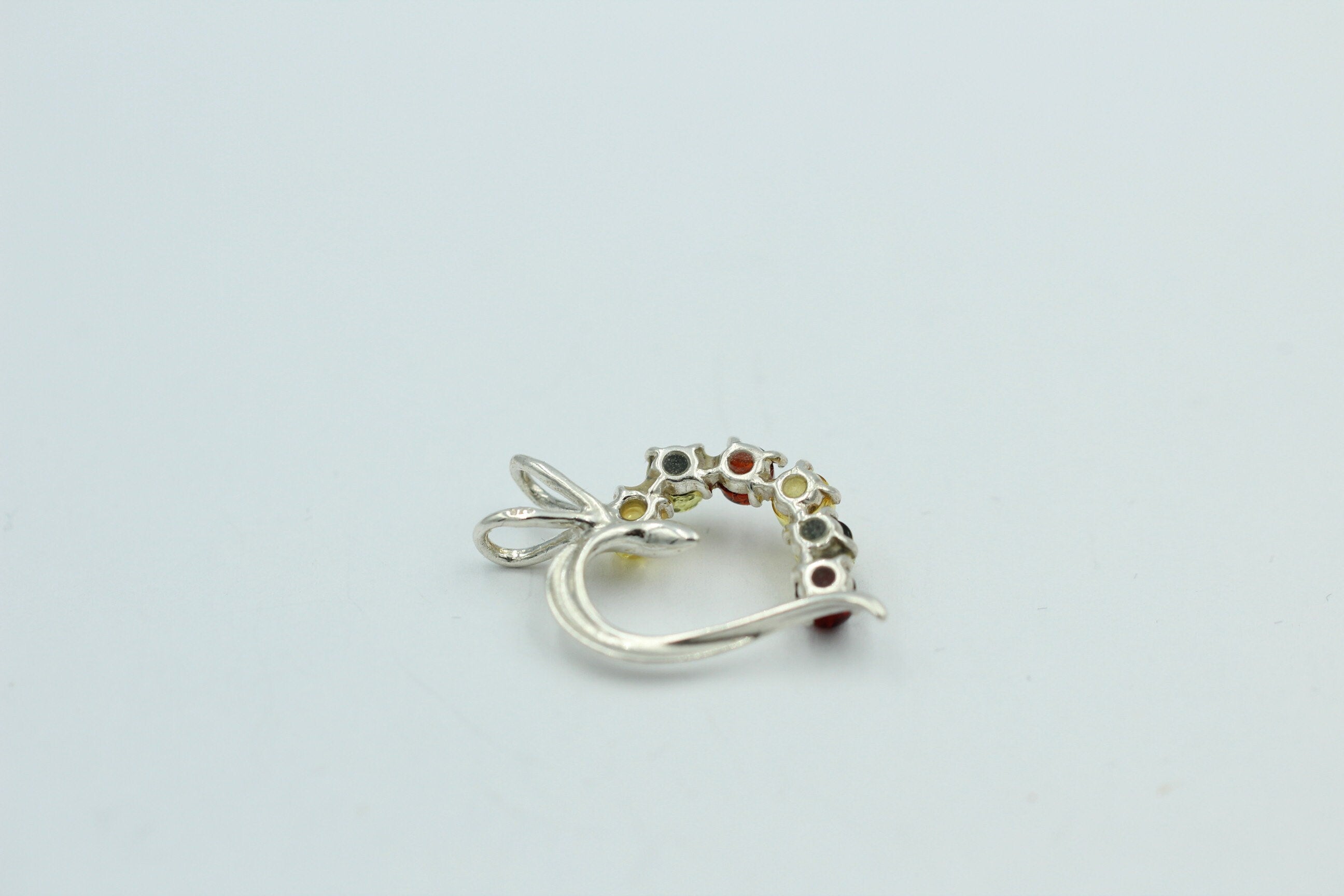 Bernstein Herz Anhänger 925 Silber Collier Kette Silberherz mit Bernstein