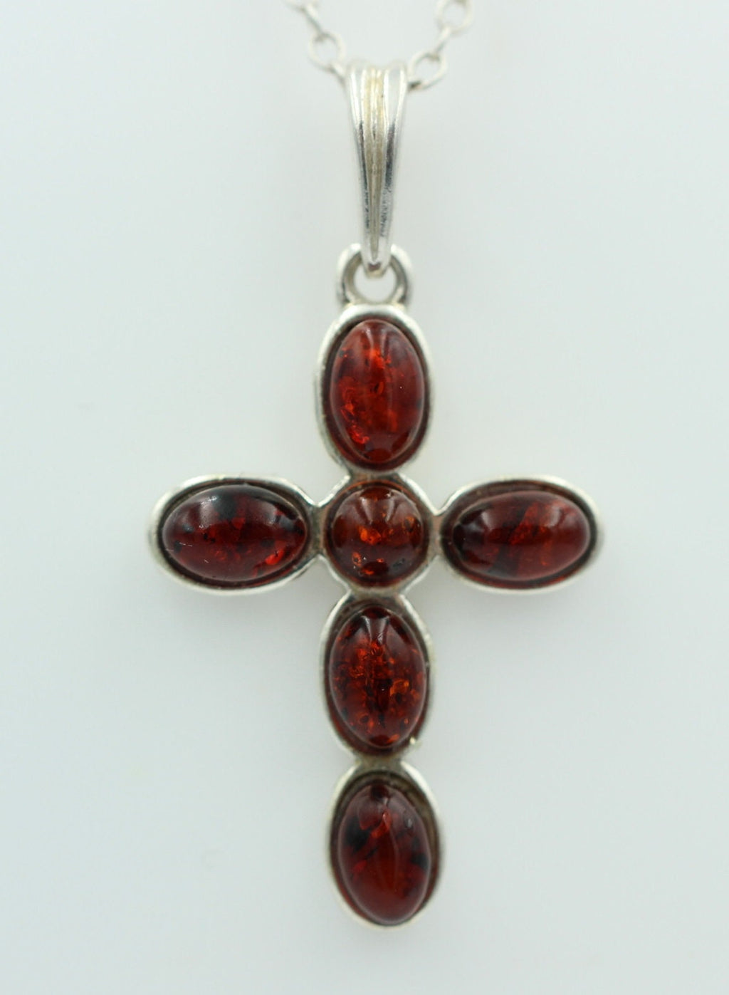 Bernstein Kreuzanhänger 925 Silber Kreuz aus Bernsteinen Schmuckkreuz Top
