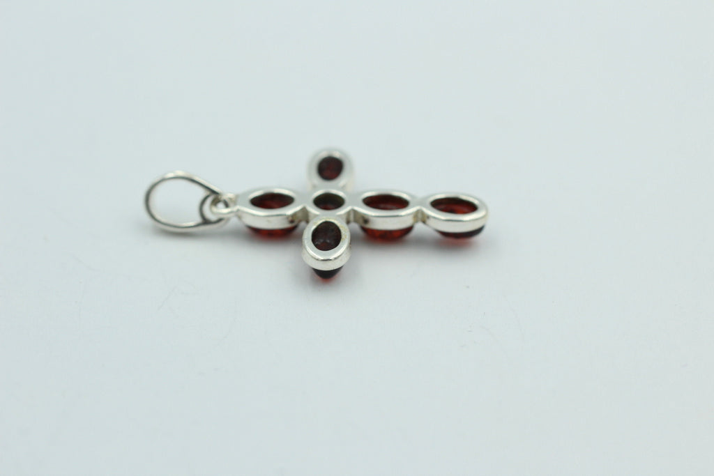 Bernstein Kreuzanhänger 925 Silber Kreuz aus Bernsteinen Schmuckkreuz Top