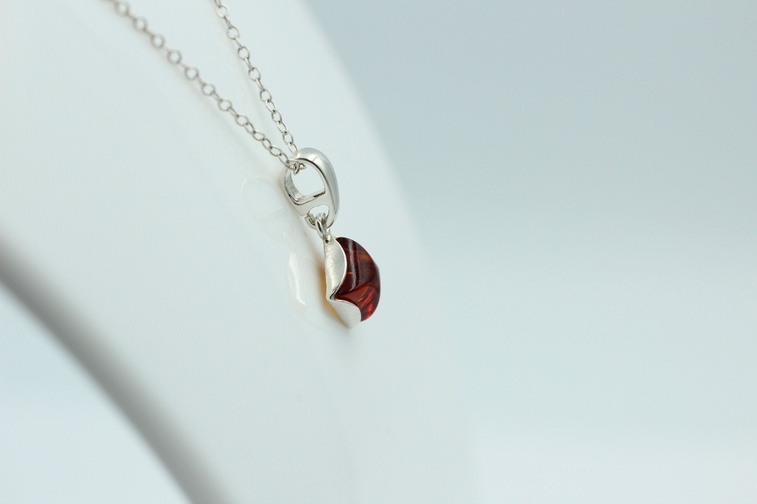Anhänger Bernstein 925 Silber Collier Kette Bernsteinanhänger Top Edel