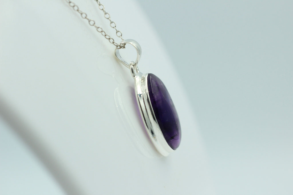 Edler 15,2 Carat Stern Amethyst Anhanger 925 Silber Collier Kette Top Edel