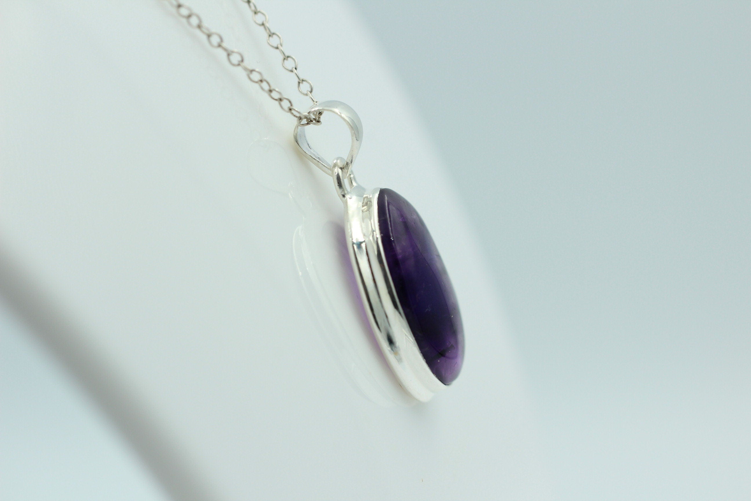 Edler 15,2 Carat Stern Amethyst Anhanger 925 Silber Collier Kette Top Edel