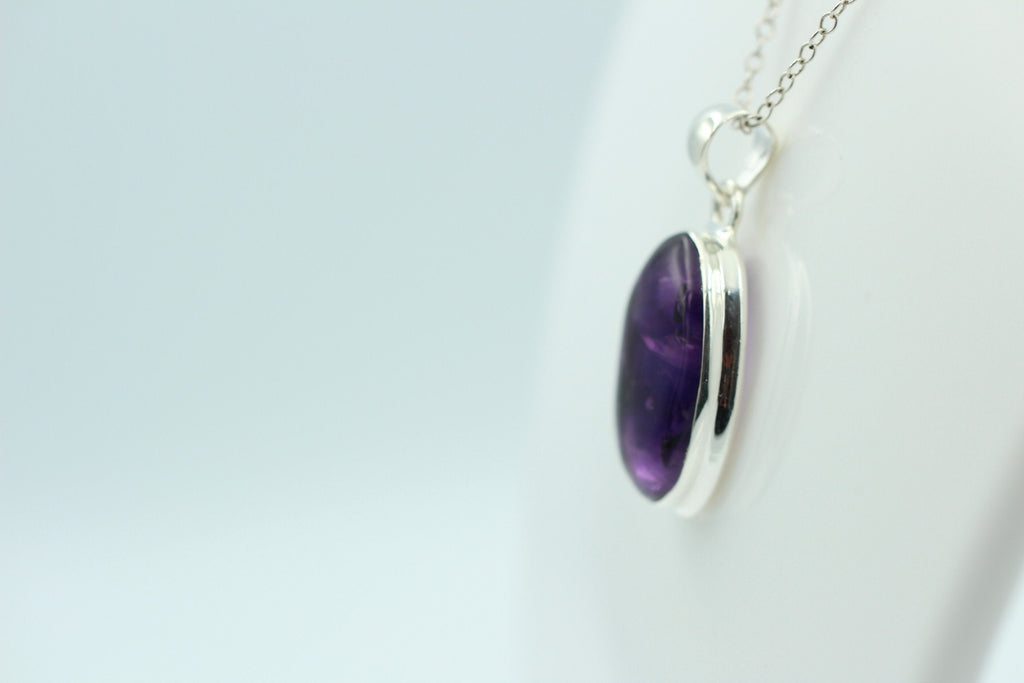 Edler 15,2 Carat Stern Amethyst Anhanger 925 Silber Collier Kette Top Edel