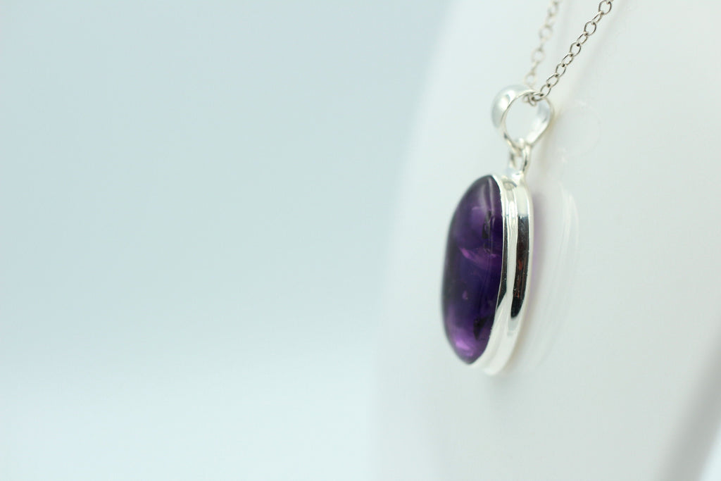 Edler 15,2 Carat Stern Amethyst Anhanger 925 Silber Collier Kette Top Edel