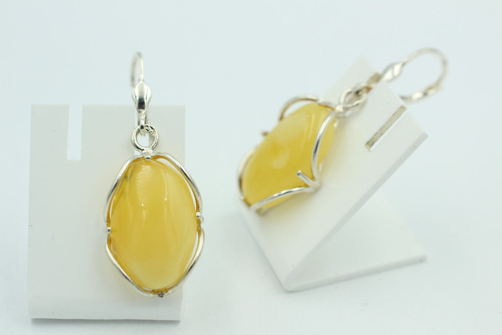 Edle Design Bernstein Ohrhänger 925 Silber Bernstein Letland Ohrschmuck Brisur