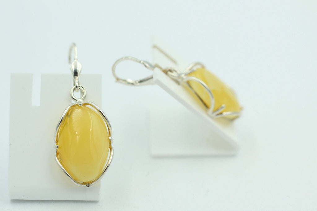 Edle Design Bernstein Ohrhänger 925 Silber Bernstein Letland Ohrschmuck Brisur
