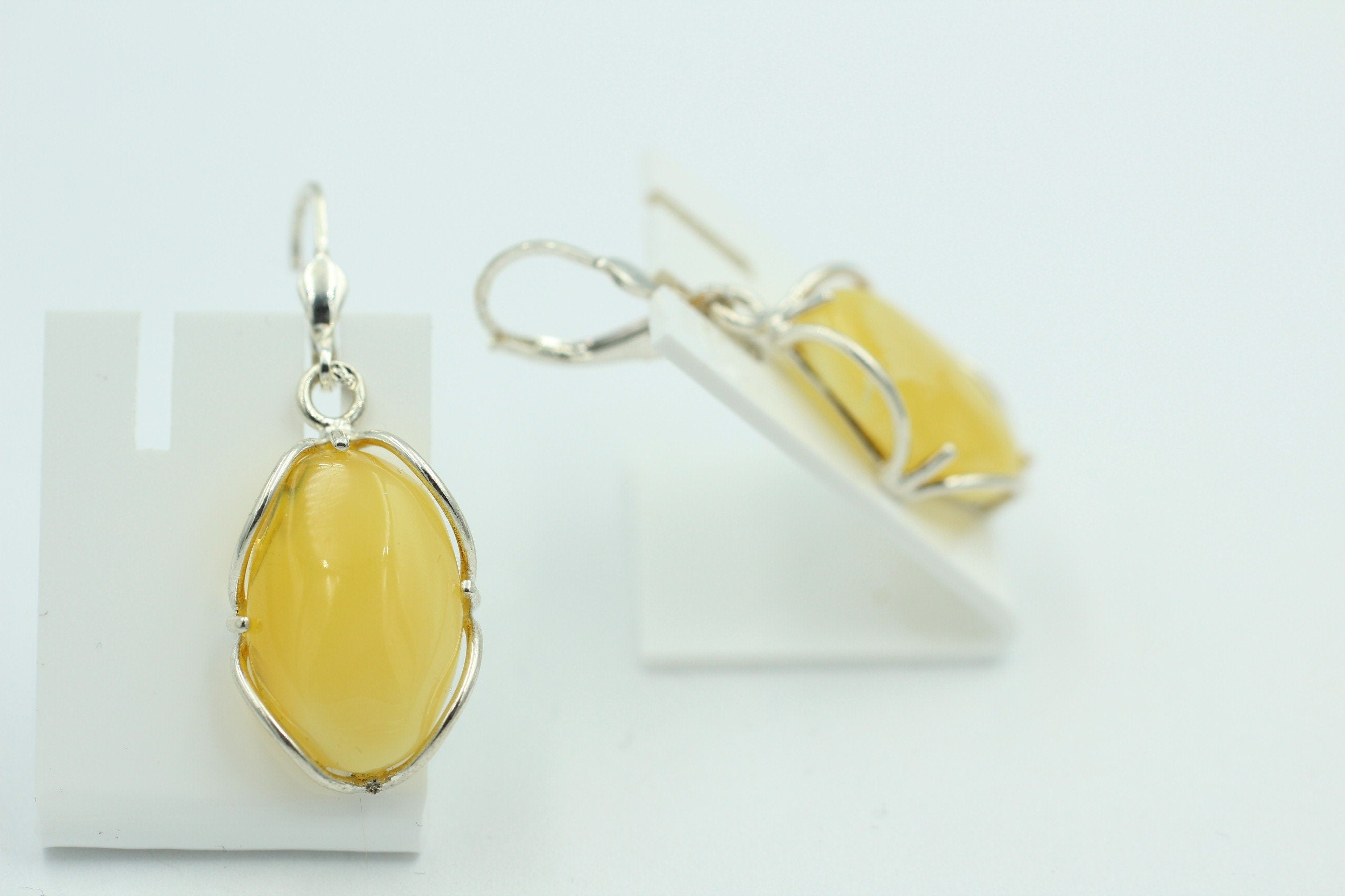 Edle Design Bernstein Ohrhänger 925 Silber Bernstein Letland Ohrschmuck Brisur