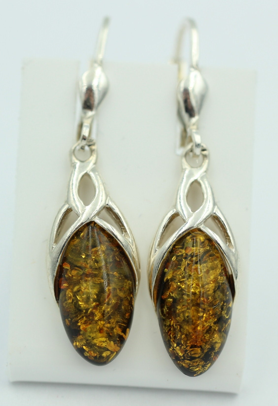Edle Bernstein Ohrhänger 925 Silber Bernstein aus Letland Ohrschmuck Brisur