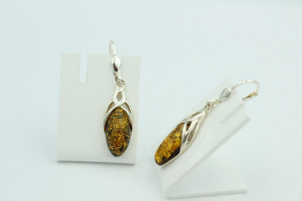 Edle Bernstein Ohrhänger 925 Silber Bernstein aus Letland Ohrschmuck Brisur