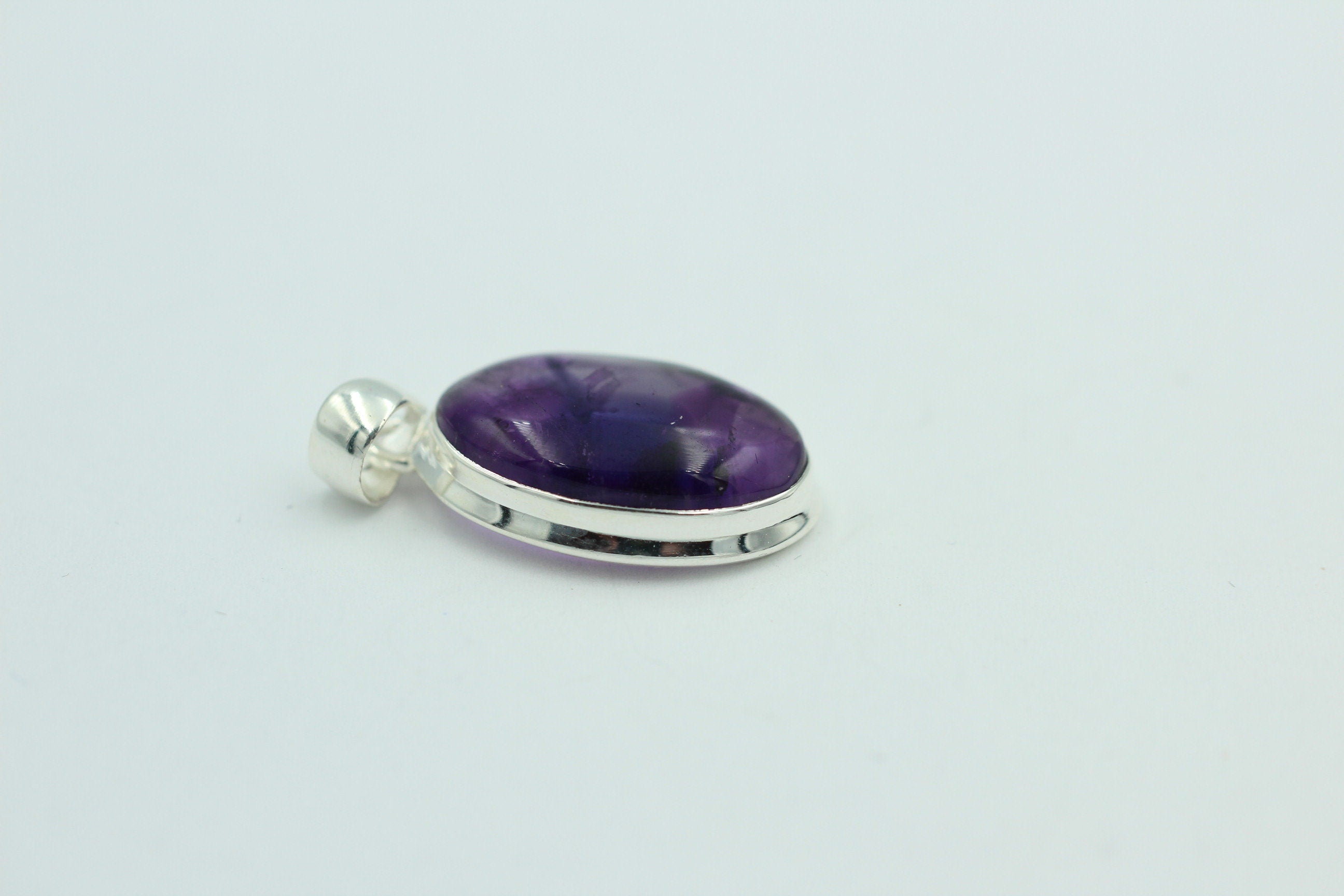 Edler 15,2 Carat Stern Amethyst Anhanger 925 Silber Collier Kette Top Edel